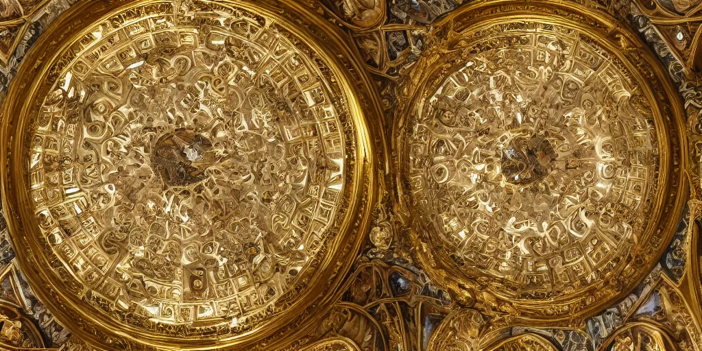 Prompt: beautiful ornate heavenly marble and gold rococo megastructure in the style of heironymus bosch, extremely symmetrical intricate masterpiece, hyper detailed, hd