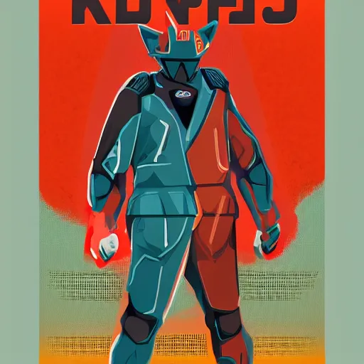Image similar to new kind of suit, 2d matte colors, poster style