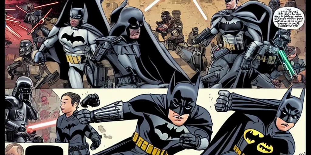 Image similar to batman as star wars kid