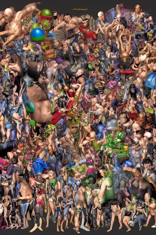 Image similar to place full of tunnel rats. pop art, pixel, hyperrealistic, art by artgerm and richard hamilton and mimmo rottela and bob rafei and kazuma kaneko and bengus and yoshitaka amano, subject point of view with differentiation