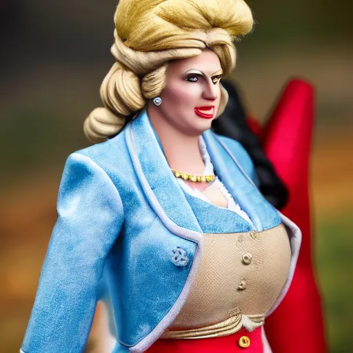 Image similar to female Donald Trump in bavarian dress , 50mm photography, high quality, 4K