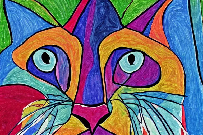 Image similar to beautiful art illustration of cat by laurel burch