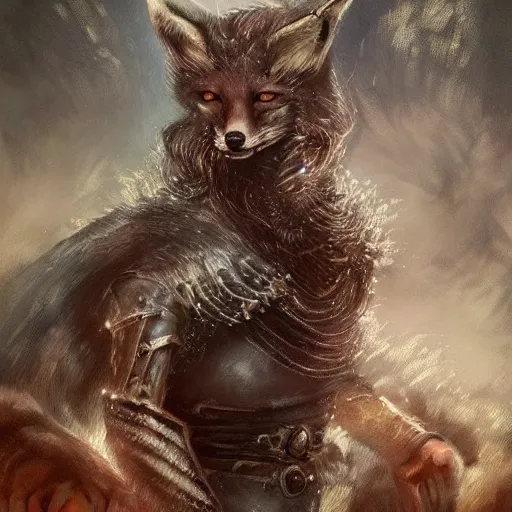 Image similar to a fox in elden ring, elden ring, dark souls, epic fantasy art