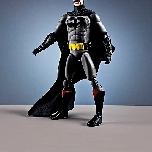 Prompt: product shot of action figure of Batman in boxer shorts