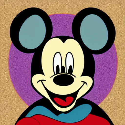 Prompt: mickey mouse profile picture, dark, pop art, 4 k