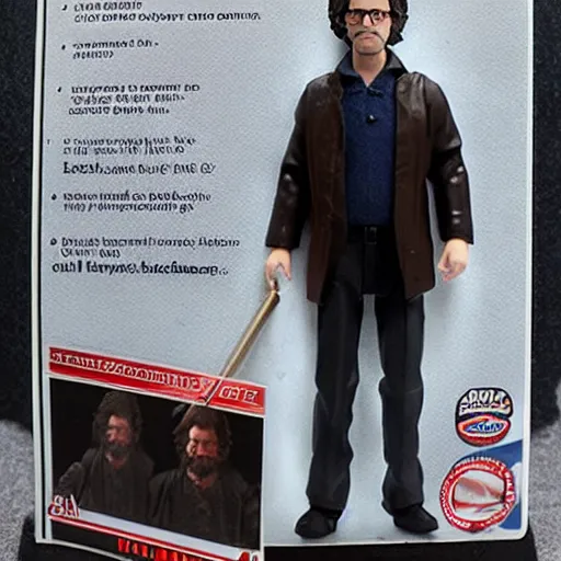 Image similar to black series action figure of charlie kaufman, still in package, pristine, highly detailed toy