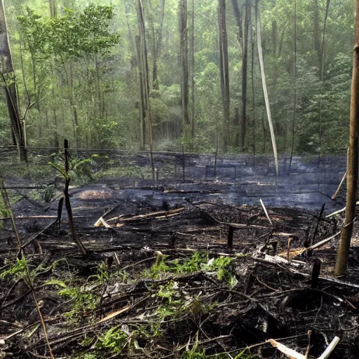 Image similar to clearfelled jungle, slash and burn