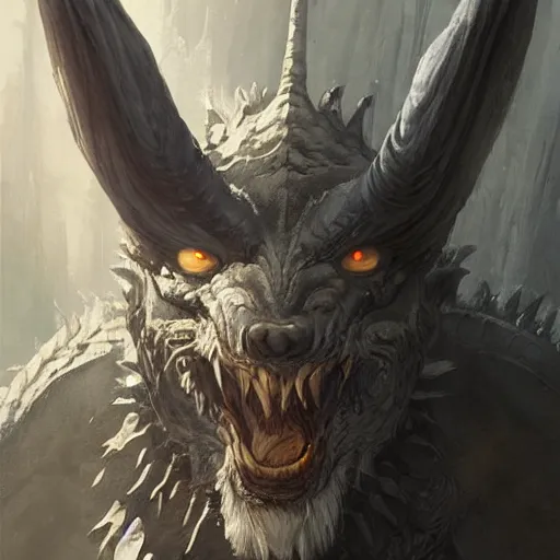 Prompt: a portrait of a grey old ,man, dragon!, dragon!, dragon!, dragon!, dragon!,dragon!, dragon!, dragon!, werewolf,dragon!, dragon!, dragon!, dragon!, dragon!, dragon!, horns!, epic fantasy art by Greg Rutkowski