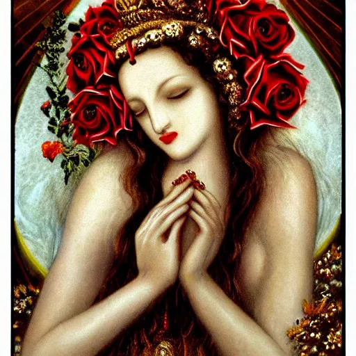 Prompt: the lady of love and pain is the goddess of love and beauty. she is the goddess of fertility, and she grants the gift of love to all who love. her gift of love is the gift of pleasure, and her gift of pain is the gift of life. the lady of love and pain is often represented as a woman, and her symbol is the rose.