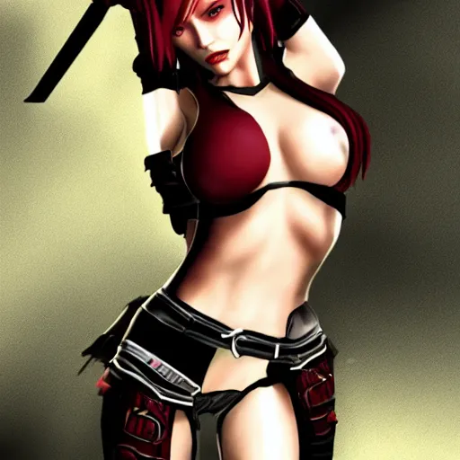 Prompt: rayne from bloodrayne game art