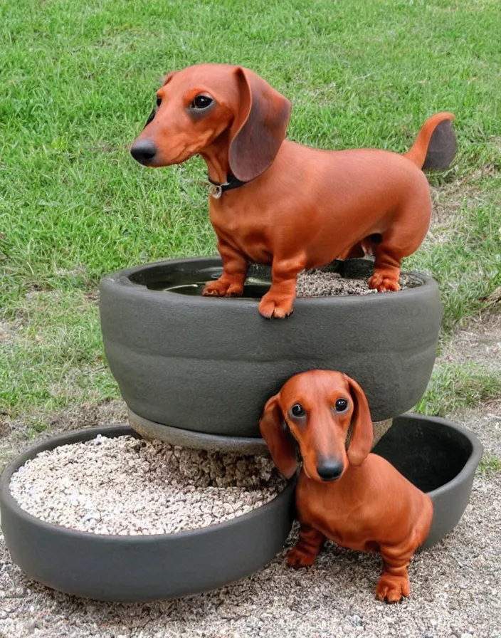 Image similar to Dachshund growing from a bonsai pot