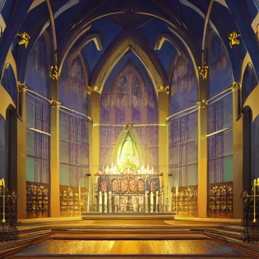 Prompt: The Shrine of Archangel Michael, anime concept art by Makoto Shinkai