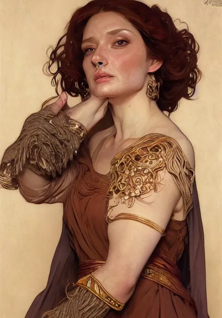 Image similar to sansa mummy brown hands, intricate, elegant, highly detailed, digital painting, artstation, concept art, smooth, sharp focus, illustration, art by artgerm and greg rutkowski and alphonse mucha and william - adolphe bouguereau