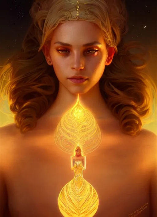 Image similar to a beautiful cinematic female sand goddess, glow golden tatto, galatic shamen with Quantum energy fantasy, fantasy magic, undercut hairstyle, dark light night, intricate, elegant, sharp focus, illustration, highly detailed, digital painting, concept art, matte, art by WLOP and Artgerm and Greg Rutkowski and Alphonse Mucha, masterpiece