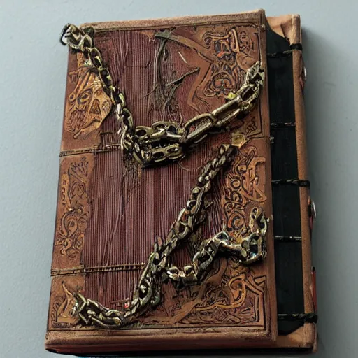 Image similar to a demon book bound by chains