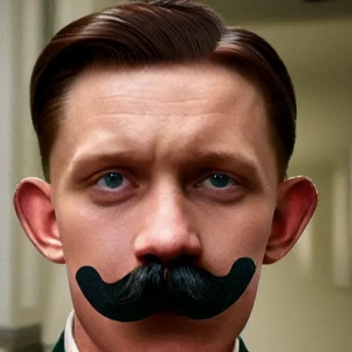 Image similar to tom holland as adolf hitler with Hitler mustache