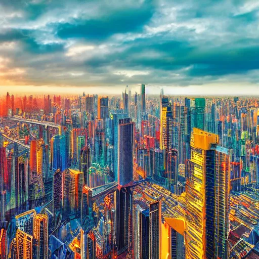 Image similar to urban futuristic city, 8 k resolution, award winning, colorful