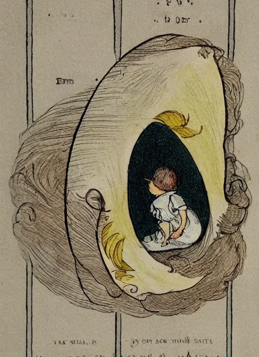 Image similar to half moon, half sun, illustrated by peggy fortnum and beatrix potter and sir john tenniel