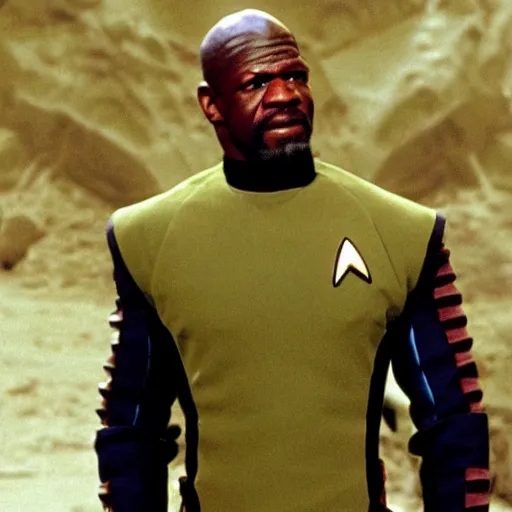 Prompt: terry crews as warf in star trek the next generation