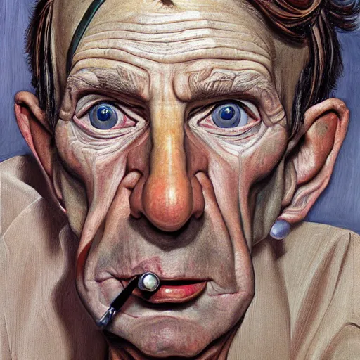 Image similar to pinocchio long nose, high quality high detailed painting by lucian freud, hd, photorealistic lighting