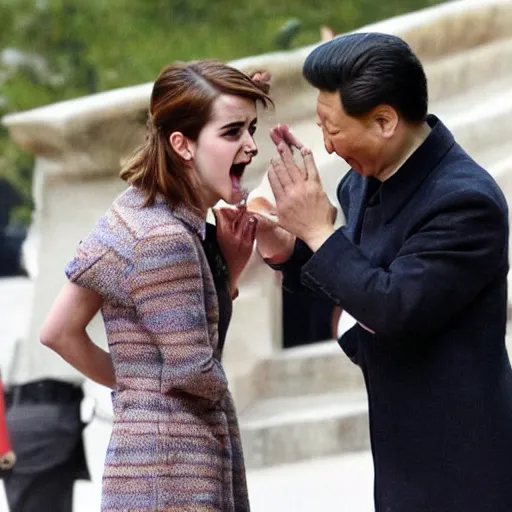 Image similar to emma watson yelling at xi jinping