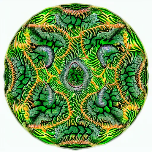 Prompt: fractal green dragon, fractal rosebuds