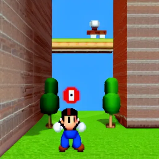 Prompt: Barack Obama in Super Mario 64, gameplay footage,