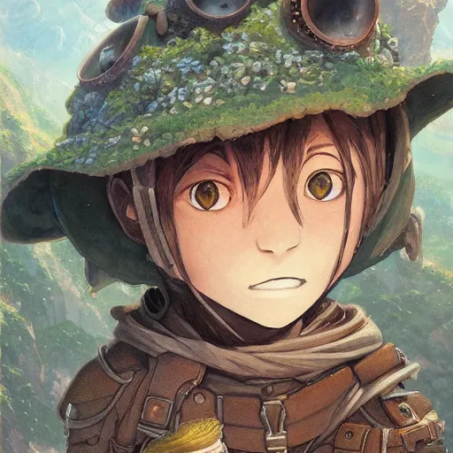 Prompt: a detailed portrait of a made in abyss character, by victo ngai and justin gerard, digital art, realistic painting, very detailed, fantasy, dnd, character design, character design, trending on artstation