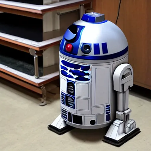 Prompt: r 2 d 2 industrial vacuum cleaner in use, 8 k,