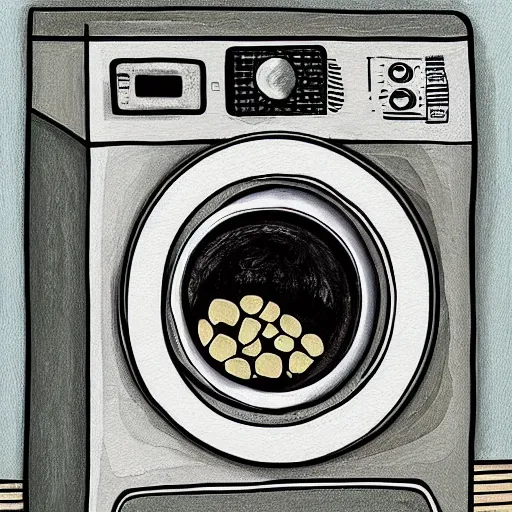 Prompt: soup inside of a washing machine, high textured, conceptual, intricate detailed painting, illustration sharp detail