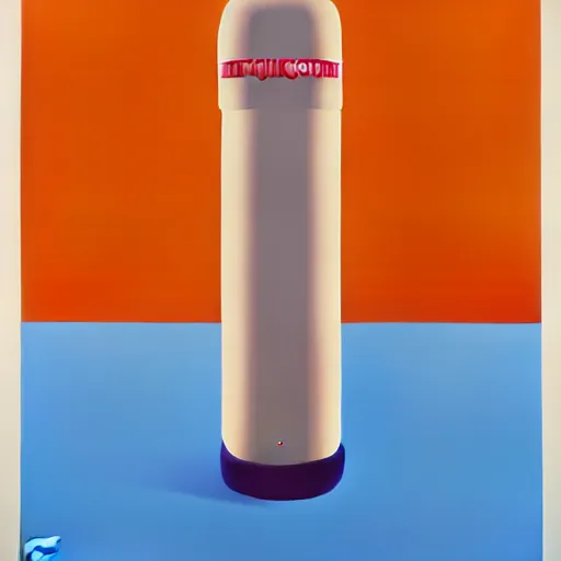 Prompt: propane cylinder by shusei nagaoka, kaws, david rudnick, airbrush on canvas, pastell colours, cell shaded, 8 k