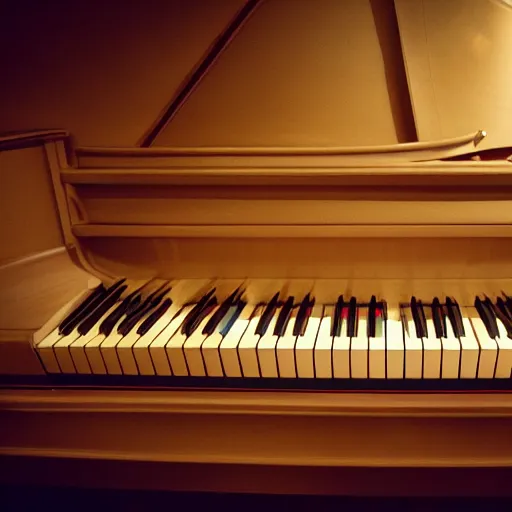 Image similar to a big piano monster with beautiful lighting