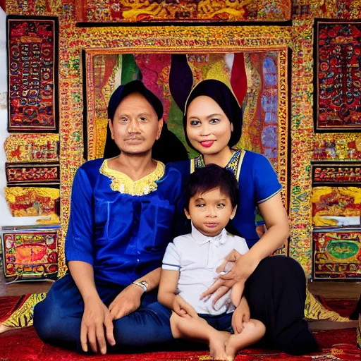 Image similar to an indonesian family portrait, natgeo, high resolution, 4 k hd