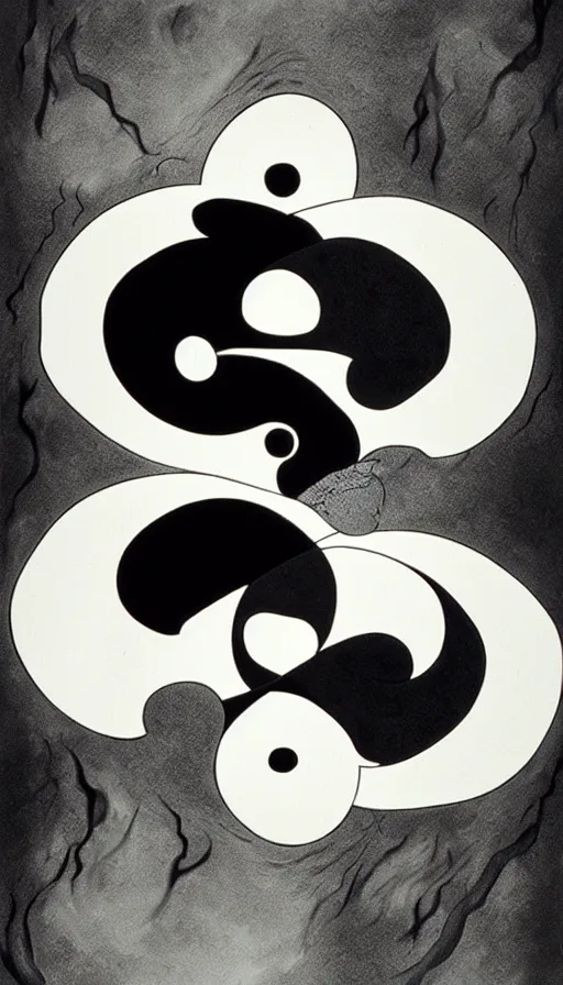 Image similar to Abstract representation of ying Yang concept, from Berserk