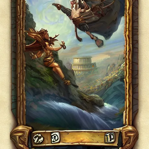 Image similar to a pantheon on a flying island, masterpiece, in hearthstone art style, epic fantasy style art, fantasy epic digital art, epic fantasy card game art