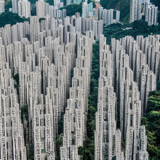 Prompt: ariel photo of a city made of mausoleums hong kong cemetery