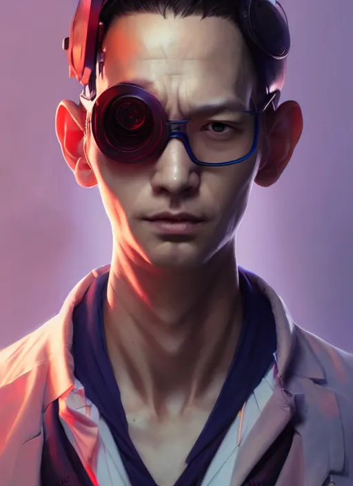 Image similar to character concept art of a cyberpunk doctor, key visual, realistic shaded perfect face, fine details, dystopian environment and background, by stanley artgerm lau, wlop, rossdraws, james jean, andrei riabovitchev, marc simonetti, and sakimichan, trending on artstation