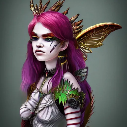 Image similar to grimes as a highly detailed game fairy character, trending on artstation, concept matte