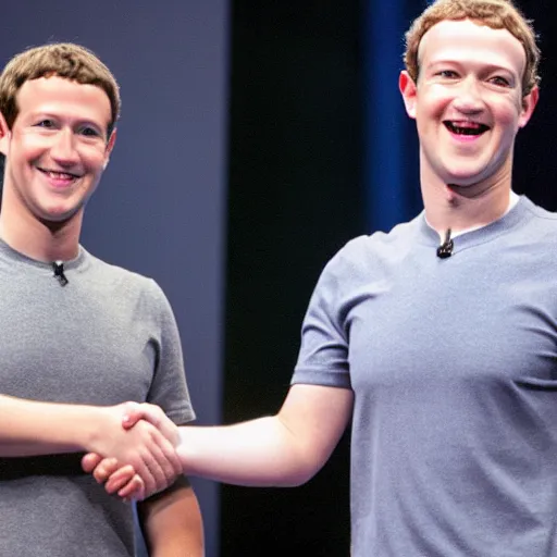 Image similar to mark zuckerberg and magnus carlsen shaking hands