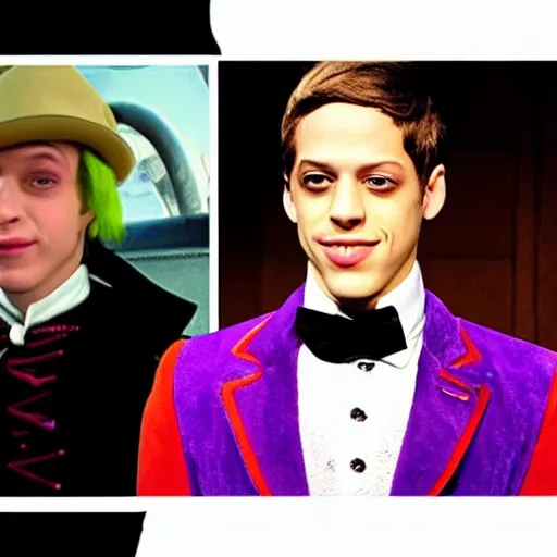 Prompt: Pete Davidson as Willy Wonka 4K quality super realistic