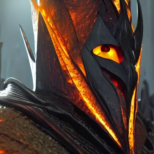 Prompt: close - up of sauron