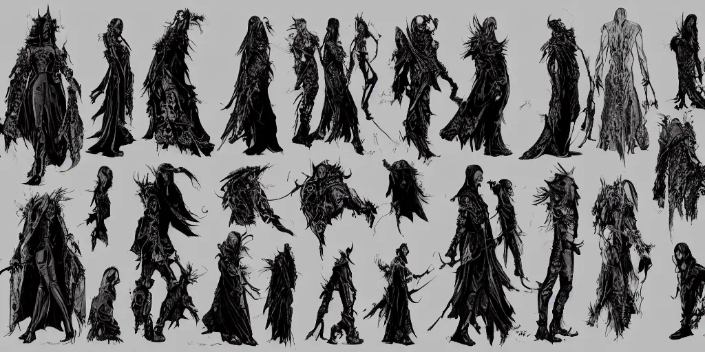 Image similar to gothic character back view detail designs, Barry Windsor Smith, Milo Manara, Greg Rutkowski, character sheet, Darek Zabrocki, Karlkka, Jayison Devadas, Phuoc Quan, trending on Artstation, 8K, ultra wide angle, pincushion lens effect