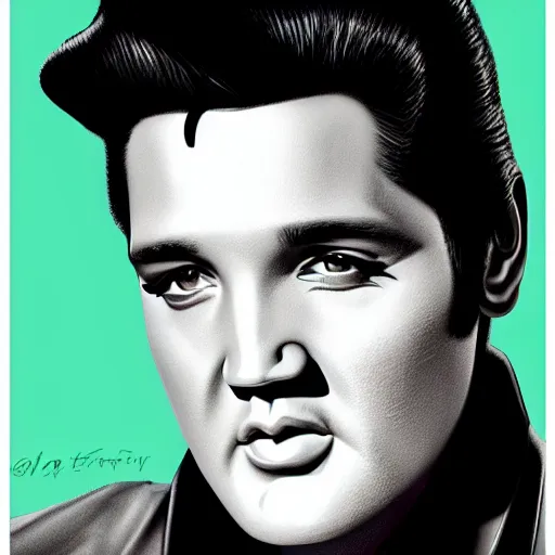 Prompt: Elvis Presley poster trending on art station 8k
