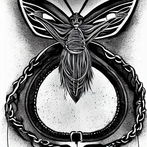 Prompt: God Returned with the moth chained to his hand, there's so many things that you'll never understand, digital art