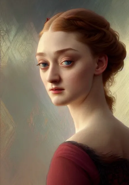 Image similar to sansa dakota fanning, intricate, elegant, highly detailed, digital painting, artstation, concept art, smooth, sharp focus, illustration, art by artgerm and greg rutkowski and alphonse mucha and william - adolphe bouguereau