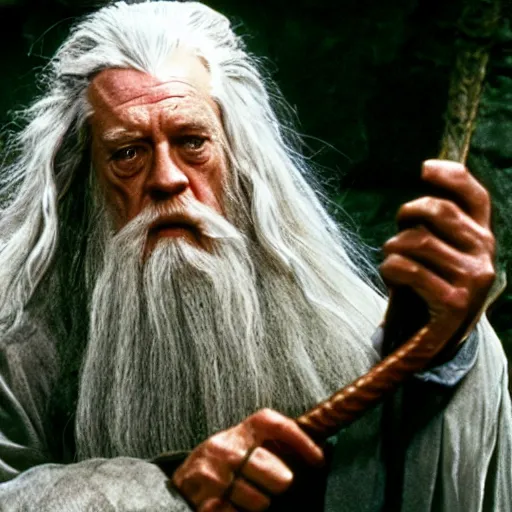 Image similar to A Still of Patrick McGoohan as Gandalf in The Lord of the Rings (2001)