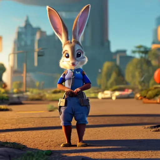 Image similar to Judy Hopps, the rabbit police officer from Zootopia, interrogating Hannibal Lecter, 4k movie still