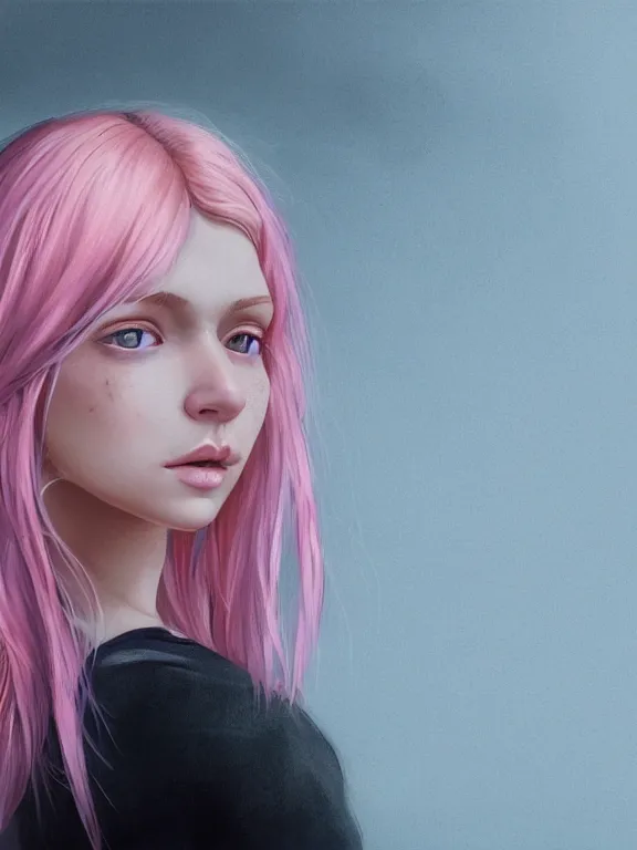 Prompt: beautiful russian girl with slight freckles and short faintly colored in pink hair and septum piercing, thin round earrings, winds of winter, au naturel, hyper detailed, digital art, trending in artstation, cinematic lighting, studio quality, smooth render, octane rendered, concept art, sharp focus, illustration, art by artgerm and greg rutkowski and wlop