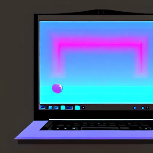 Prompt: vaporwave hacker laptop. linux terminal