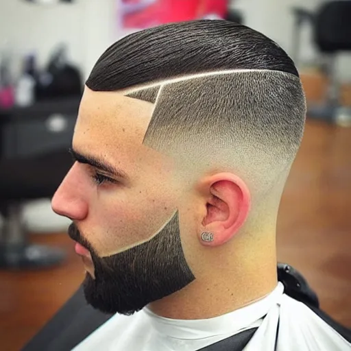 Image similar to super cool buzzed haircut for a man